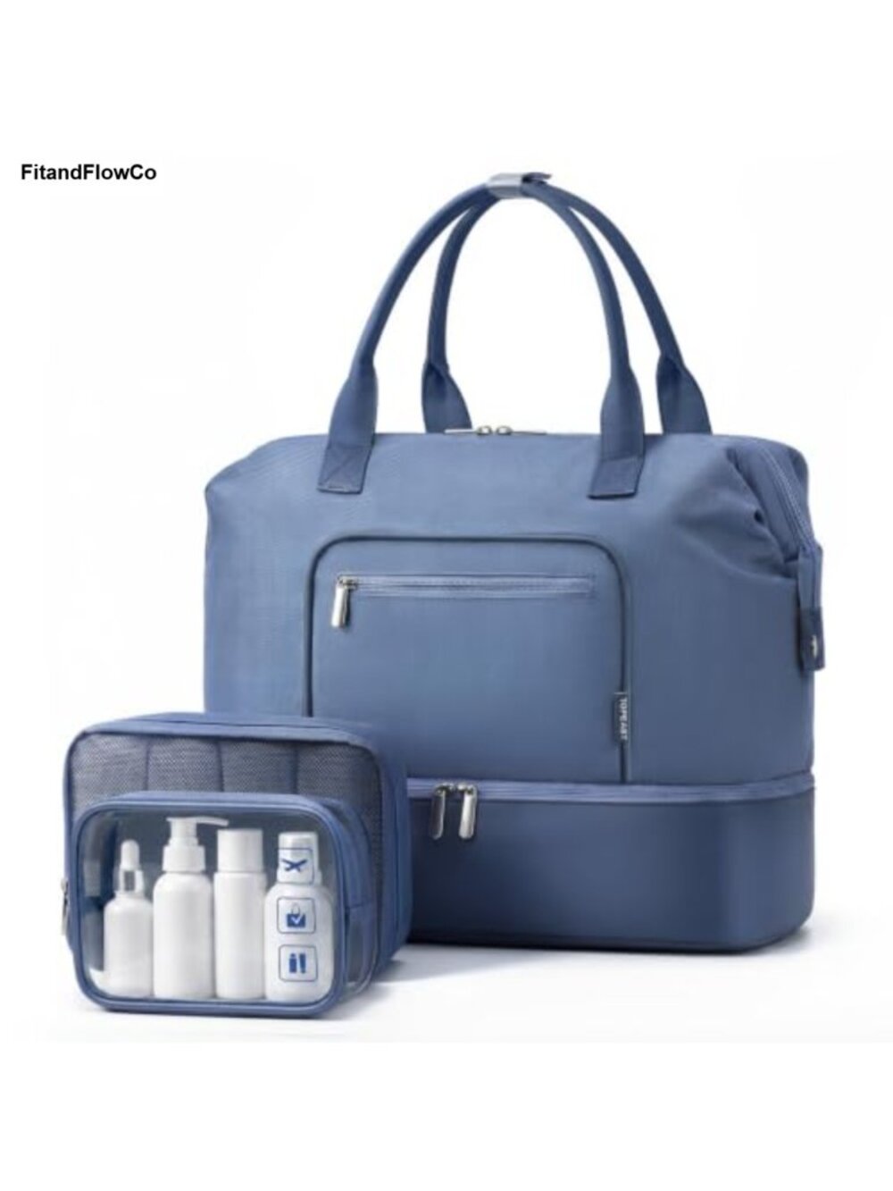 35L Travel Duffel Bag Set with Shoe Compartment & Toiletry Bag